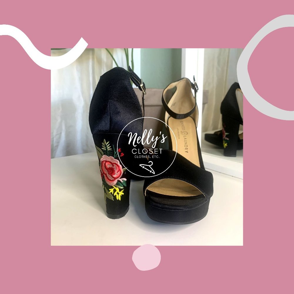 Chinese Laundry Embroidered Heeled Sandals